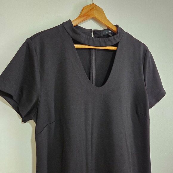 EUC SANCTUARY LITTLE BLACK DRESS V NECK WITH CHOKER SIZE LARGE - Picture 4 of 13